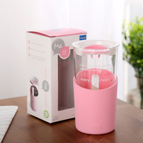 Imported heat-resistant glass water glass Creative Tide Cups Schoolgirl Korean version with cover scale measuring cup Home Office