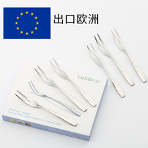 European fruit fork 6 gift box set short stainless steel fruit sign dessert fruit stick cake fork home