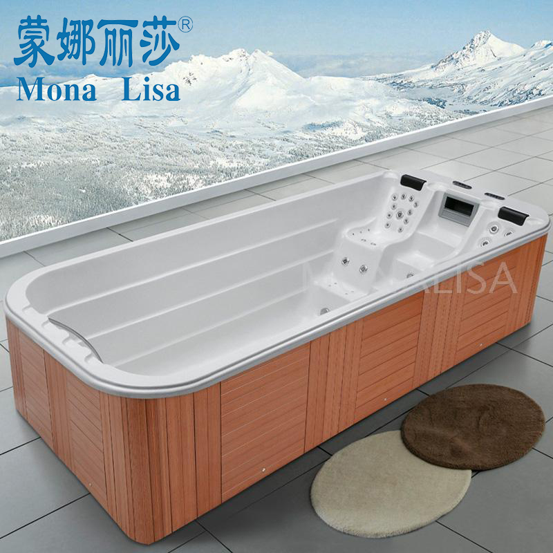 Mona Lisa users outside luxury intelligent constant temperature endless cycle surfing infinity large villa swimming pool