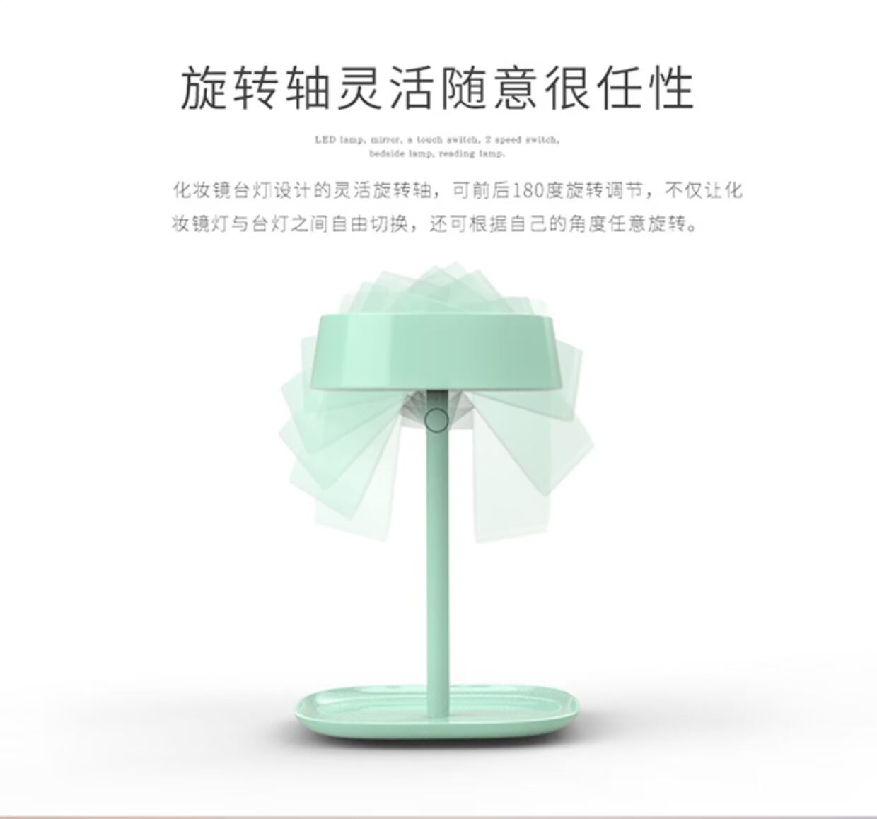 Gương trang điểm gương sinh viên với đèn led trang điểm gương gấp tiện lợi - Gương gương bàn trang điểm
