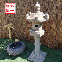 Blue stone antique old stone lamp Japanese Chinese courtyard temple Zen garden landscape stone floor lamp outdoor ornaments