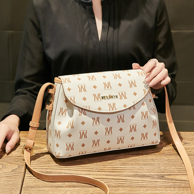 French special cabinet MDITCK light luxury printed skin shell bag new female bag leather leather handbag slope bag