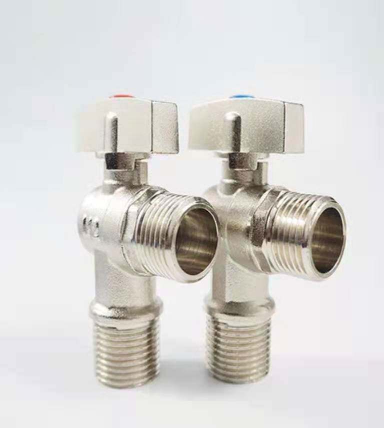 Large flow triangle valve 4 - point copper - thickness 6 - min cooling electric water heater switch gas core core valve