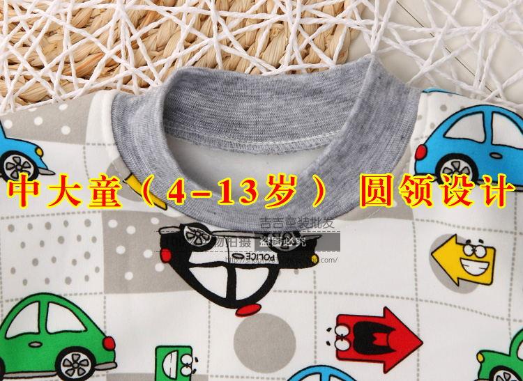 Quần áo trẻ em trẻ em bán buôn cộng với đồ lót nhung đặt mùa thu và mùa đông bé trai và bé gái mùa thu quần áo trẻ em hai mảnh trong bộ đồ ngủ trẻ em lớn shop bán đồ trẻ em