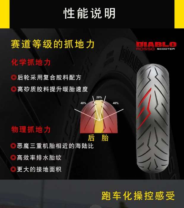 Pirelli quỷ lốp xe tay ga bán nóng chảy lốp xe máy 110/120/130 / 70-12 cừu đỏ - Lốp xe máy