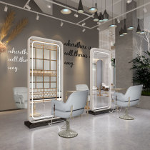 The hairdresser stage barber shop dedicated hair perm single shuang mian jing tai lighting studio Vanity Wall