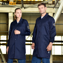 Anti-static blue coat Overalls Long sleeves Special protective clothing coat Laboratory chemical corrosion-resistant tooling