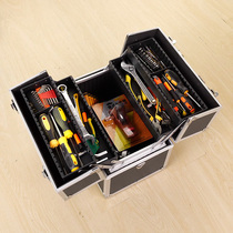  Three-layer folding hardware toolbox Multi-function portable large repair tool box storage box Auto repair car worker