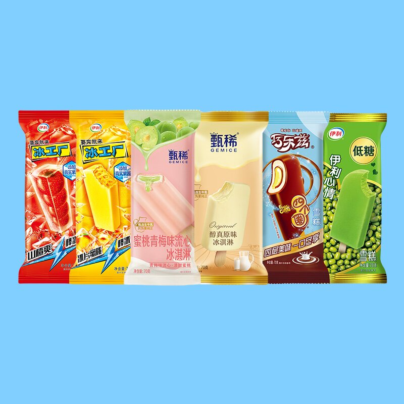 【推荐】伊利冰淇淋绮炫心情青提大布丁多口味支棒组合雪糕 33支