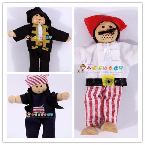 w8716 Bulk early adopter price of European wooden dolls neutral puppet dolls 3 sets 18