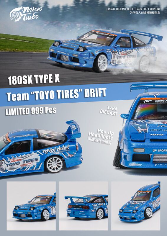 Microturbo Mt 1:64 Nissan 180Sx Tilt Bearing Wheel Toyo Tires Limited Edition Car Model Microturbo Mt 1:64 Nissan 180Sx Tilt Bearing Wheel Toyo Tires Limited Edition Car Model