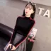 Áo len nữ đáy 2018 mới áo len hoang dã tay dài mùa thu và mùa đông nửa cổ cao dày dày vừa vặn áo len nữ form rộng Vòng cổ áo len