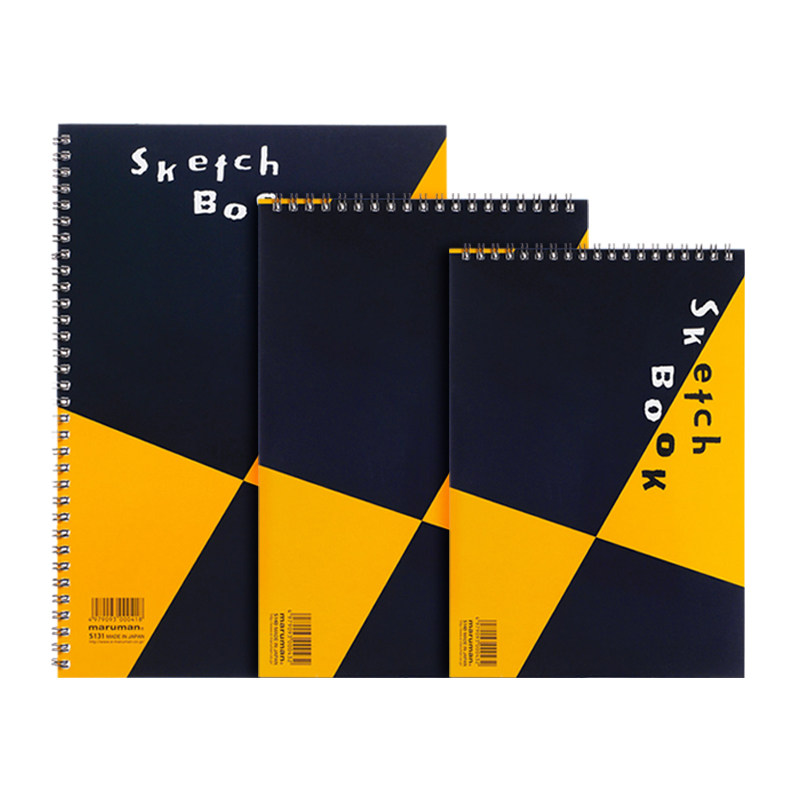 日本maruman滿樂文經典款sketch繪畫本學生用美術素描本素描本b5 螺旋線圈畫畫本加厚24枚方可攜式帶寫生畫冊