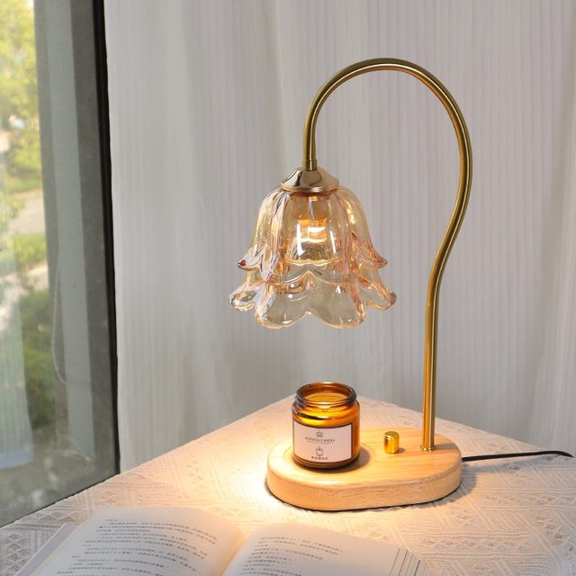 Lily of the Valley Aromatherapy Lamp, Wax Melting Candle Holder, Bedside Lamp, Nordic Style, Japanese Wabi-Sabi Style, Smokeless Incense Atmosphere Table Lamp