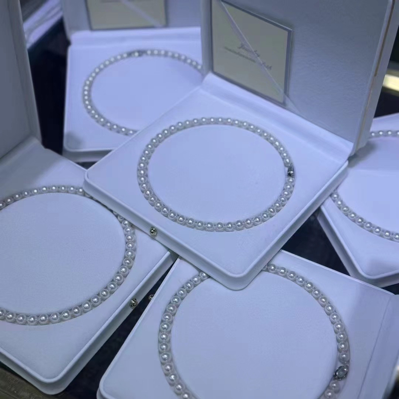 Natural Pearl Aurora Flawless High Quality 8-9 Pearl Necklace Seedless Natural Pearl