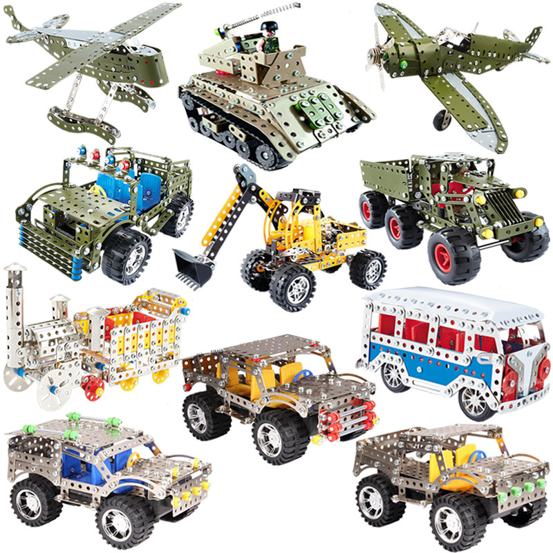 11 oversized metal assembling sets Screw nut disassembly combination toy DIY patchwork building block model