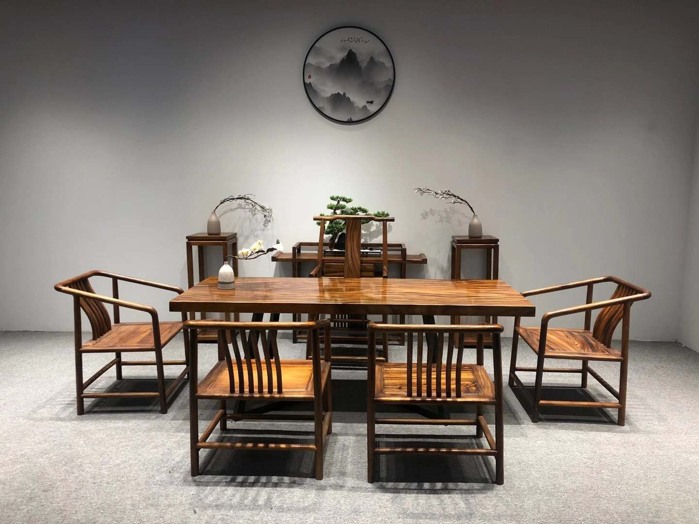 Hupeach Wood Large Board Tea Table Chair Combined Util Tea Several Table Guests Office Solid Wood 1 1 6 m 1 8 m 2 m