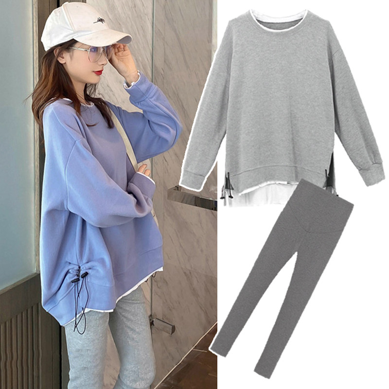 Pregnancy Woman Dress Spring Clothing Suit Fashion style net red necropolis women 2022 new Tidal Moms Loose medium Long version pregnant women's blouses