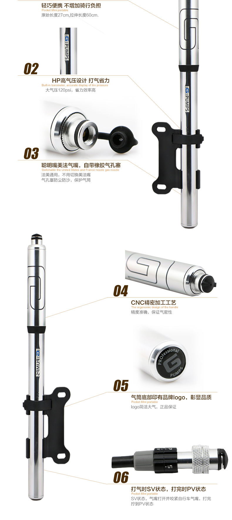 Pompe à vélo GIYO - Ref 2396533 Image 12