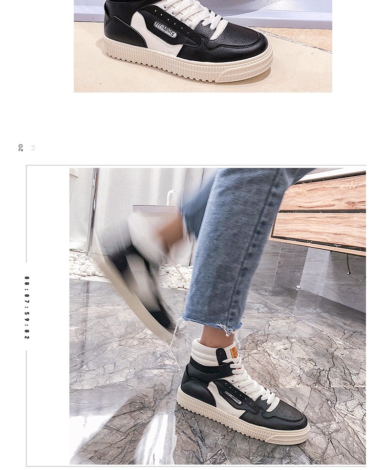 Giày cotton đế xuồng siêu cháy cộng với giày nhung nam mùa đông Giày hoang dã phiên bản Hàn Quốc của giày thủy triều Hồng cao giày nam giày thể thao adidas