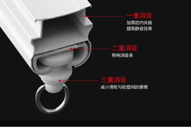 Hai lớp im lặng rèm nhôm theo dõi thanh rèm đôi theo dõi đơn trượt đường ray hướng dẫn đường sắt tải phía trên tải - Phụ kiện rèm cửa khung nhôm rèm cửa