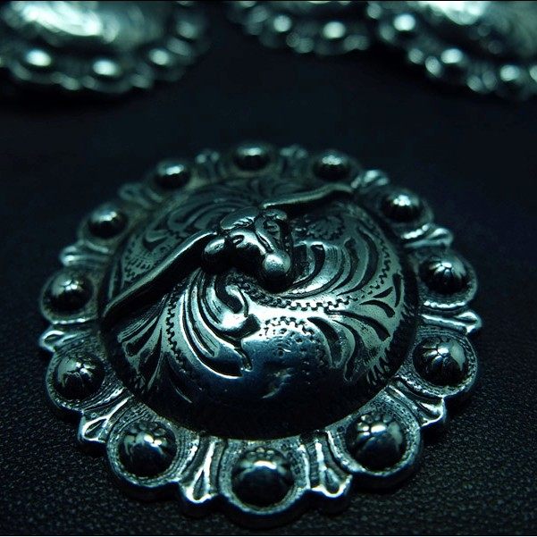 Old John ancient silver handbag buckle locomotive bag buckle saddle buckle Texas 44mm ancient silver cow head bag buckle