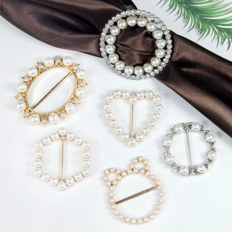 Corner buckle hem fixed T-shirt knot artifact Round buckle Tie clothes modeling buckle Clothes decorative scarf buckle