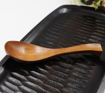 Wooden imitation porcelain spoon export Japan and South Korea original single soup spoon Rice spoon with tail hook Anti-slip drop anti-scalding resistance to fall