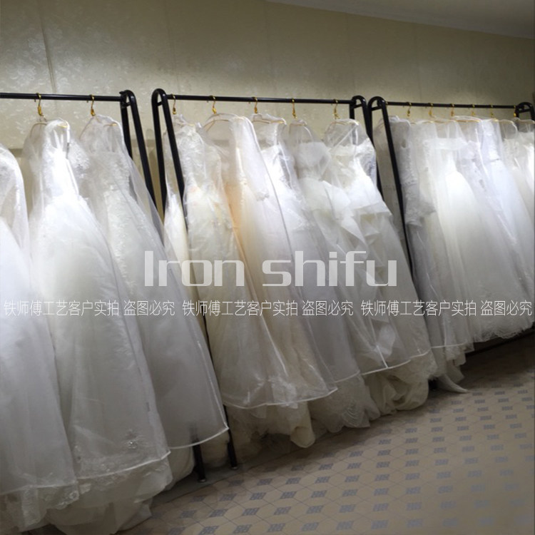 Iron Art Metal Other Gowns Display Racks Dress Hangers Clothes middle Island Shelf side hanging clothing shelves