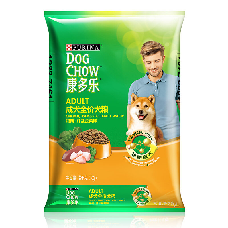 Condolle (DOG CHOW) pet dog dog food full dog type 8kg chicken vegetable taste-Taobao