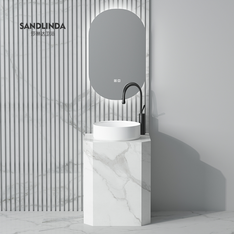 Creative slate column basin washbasin one-piece floor-standing washbasin designer hotel homestay washbasin