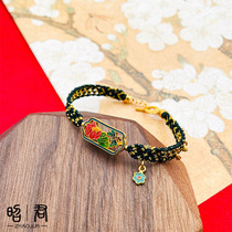 Zhaojun Golden Shop Handmade Gold 999 High Temperature Burning Blue Lotus Flowers Ruyi LOVE LOTUS DIY Bracelet Girl Fresh