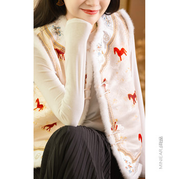 [Annual Collection] Purple Butterfly Brocade Horse - Contrasting Color Brocade/Velvet Strip Stitching/Heavy Embroidery New Chinese Style Vest