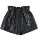 High-waisted leather shorts spring and autumn women's genuine leather sheepskin casual outer wear elastic waist fashion 2025 new versatile leather pants