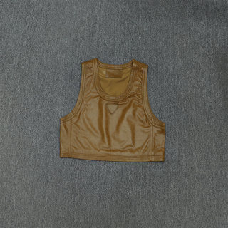 2025 New Style Women's Leather Vest, Genuine Sheepskin, Versatile, Slim-Fit, Pullover, Short Vest, Round Neck, Sleeveless Jacket