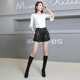 High-waisted leather shorts spring and autumn women's genuine leather sheepskin casual outer wear elastic waist fashion 2025 new versatile leather pants