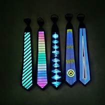 LED luminous tie voice controlled and colorful luminescence EL color optional Christmas carnival gift performance bar