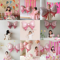 Baby Birthday Placement Scene Decoration Fans Butterfly Knot Balloon Male Girl Child 100 Days of Celebration Background