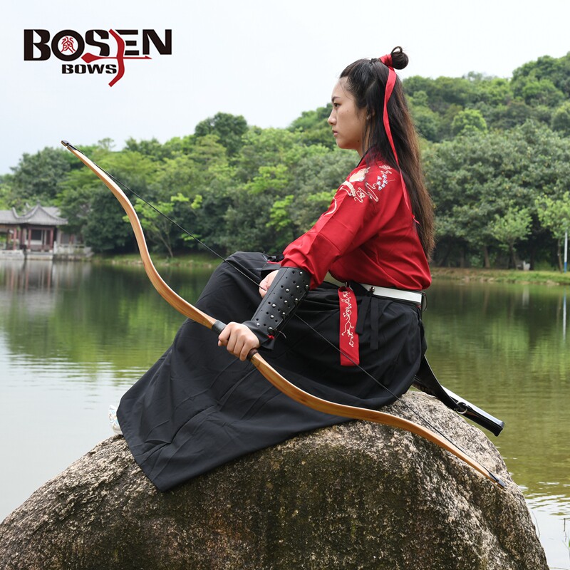 Traditional Chinese long-pointed bow and arrow Traditional glass fiber sheet wood core laminated Chinese bow and arrow Archery