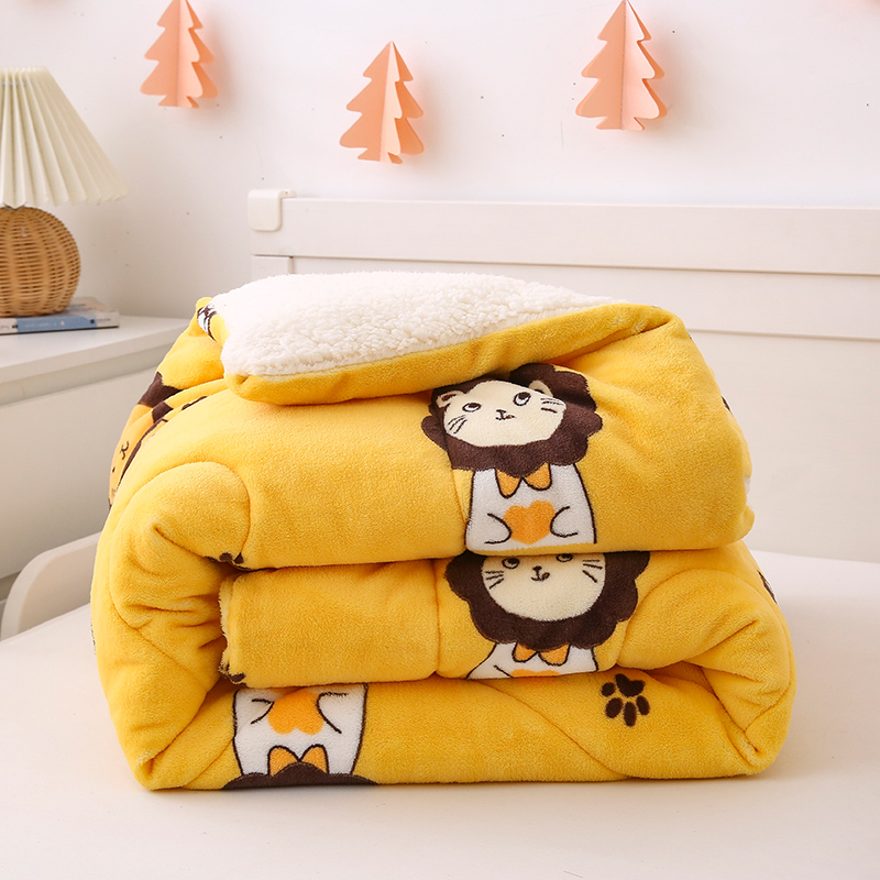 Children's Quilt Thickened Winter Lamb Fleece Blanket by Students Single Kindergarten Nap Baby Baby Quilt