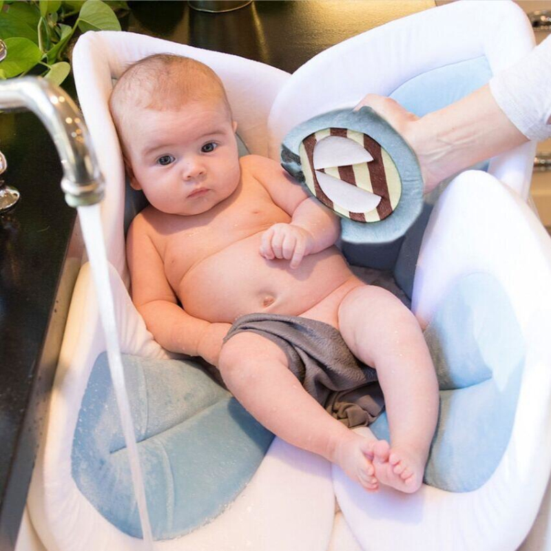 INS baby petals bathing anti-slip anti-slip baby tub sponge cushion bathing backrest thever can sit lying 80cm-Taobao