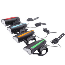 7588 bicycle light headlight horn light mountain bike electronic horn bell USB charging horn headlight