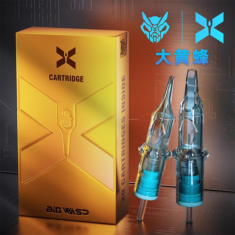 Big Wasp Gold Brick X Integrated Tattoo Needles, Short Needles, Big Wasp Blue Needles, 20 Pieces, Wild Horse Hummingbird Contouring and Shading Needles