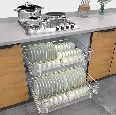 Durable dish basket convenient fashion restaurant built in three-story integral cabinet? Cart dish basket drawer type multi-layer