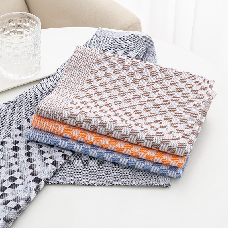 4 Pieces of 46X70Cm Cotton Kitchen Towel, Cotton Kitchen Tea Towel, Yarn-Dyed Dish Towel, Catering Cleaning Cloth