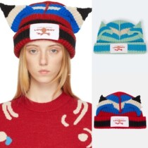loverboy new knitted cap wool wool cap handmade pig cat ear hat face small men and women cold hat winter