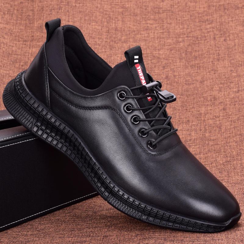 Foreign trade men's shoes spring and autumn leather 2022 new Korean version leather running shoes light casual shoes men's trendy travel shoes