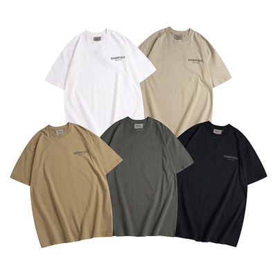 FOG Double-line ESSENTIALS short-sleeved, small logo letter printed High Street loose Casual Summer half-sleeved T-shirt for men and women