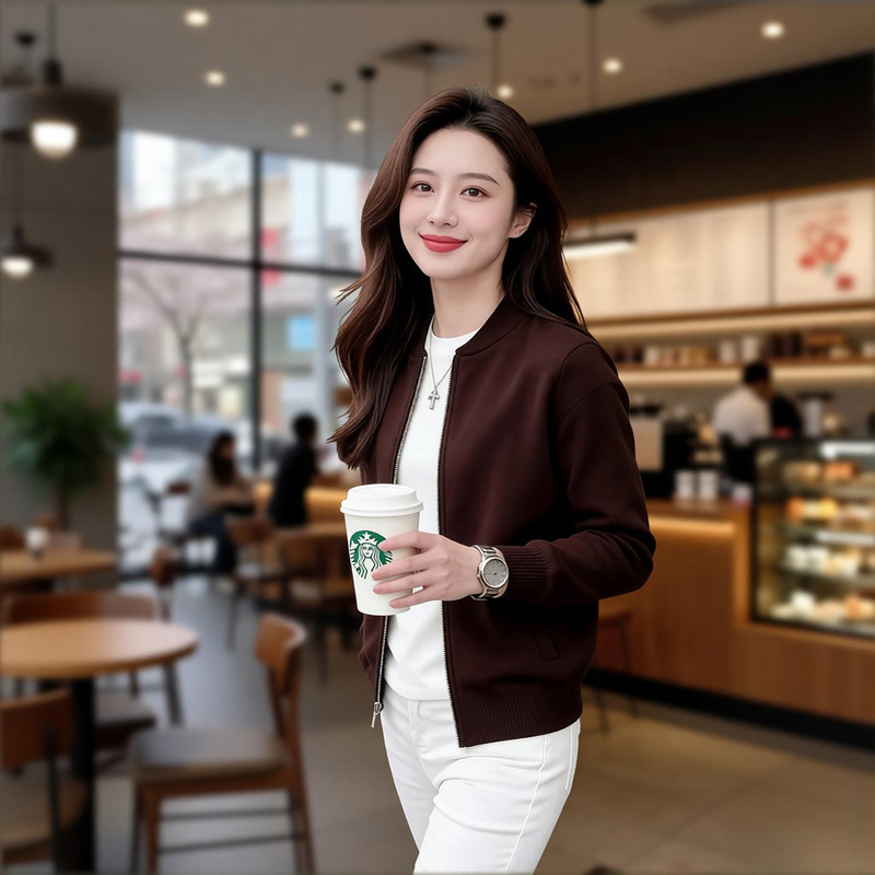 [Light Luxury and Simplicity] Men's Spring and Autumn Round-Neck Knitted Cardigan Jacket, Fashionable and Versatile Sweater, Quality Men's Clothing 9696