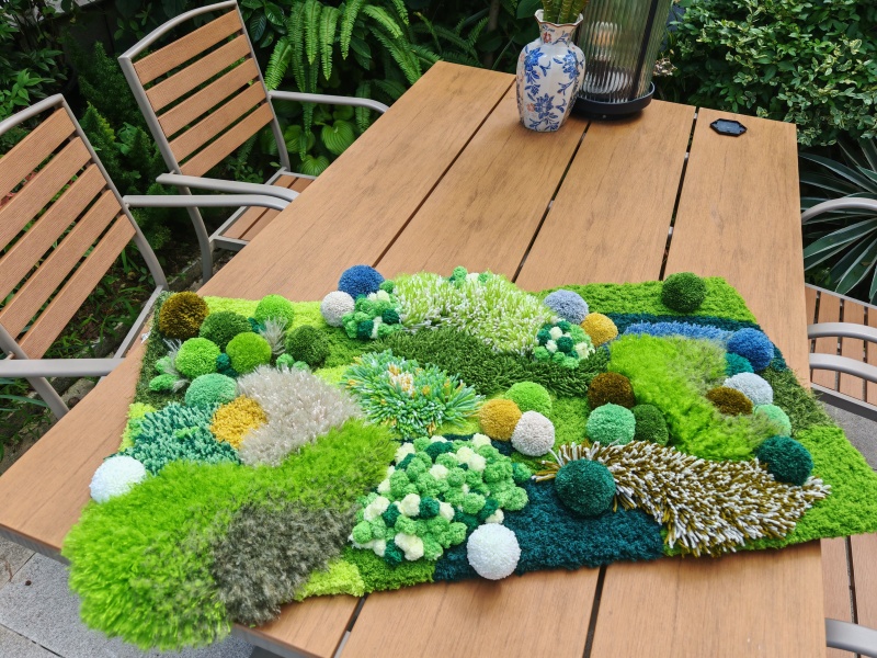 Hand-Woven Plant-Based Carpet, Rectangular Version, Picture Size Is 90×45cm